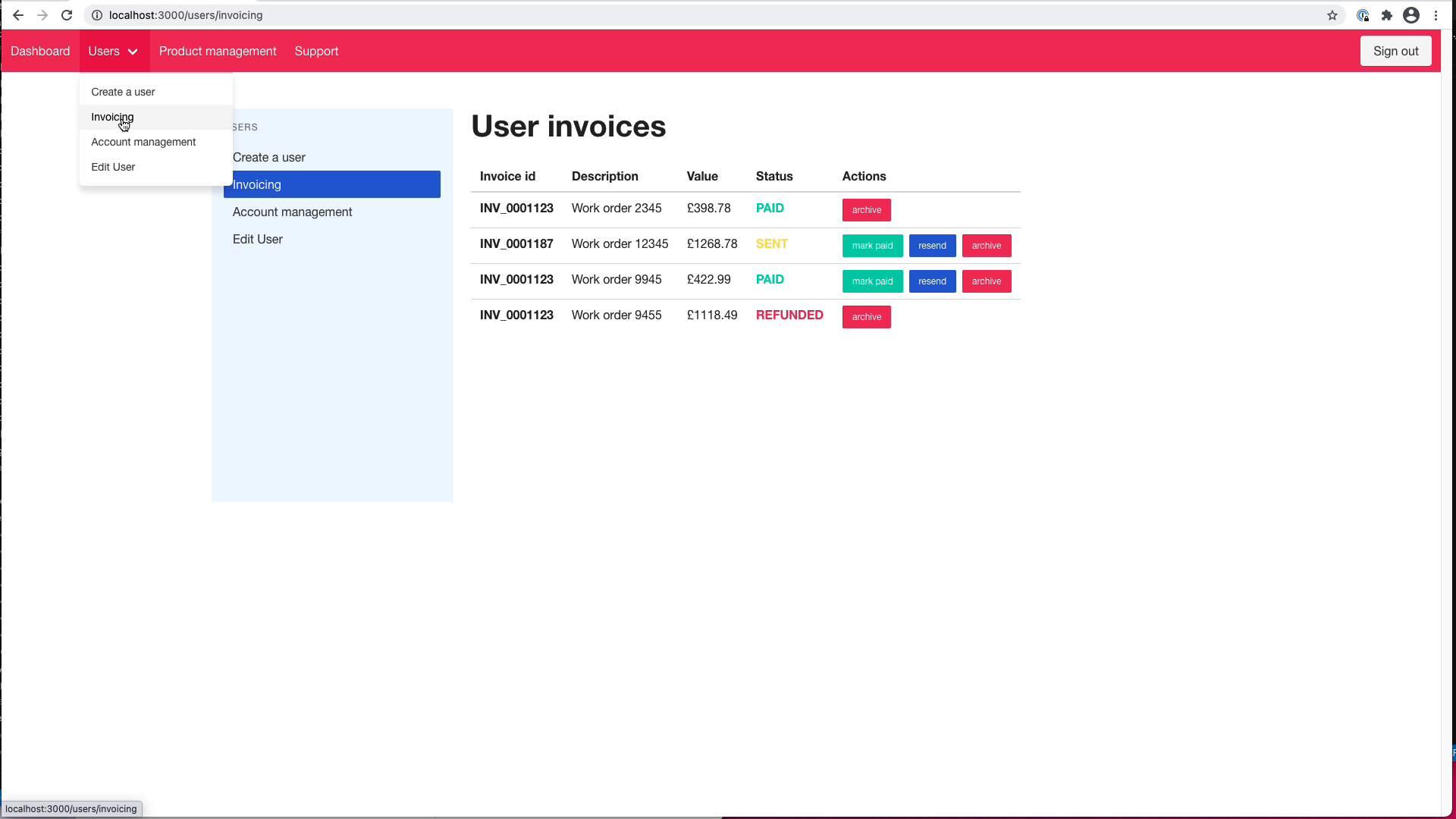 Admin Console app