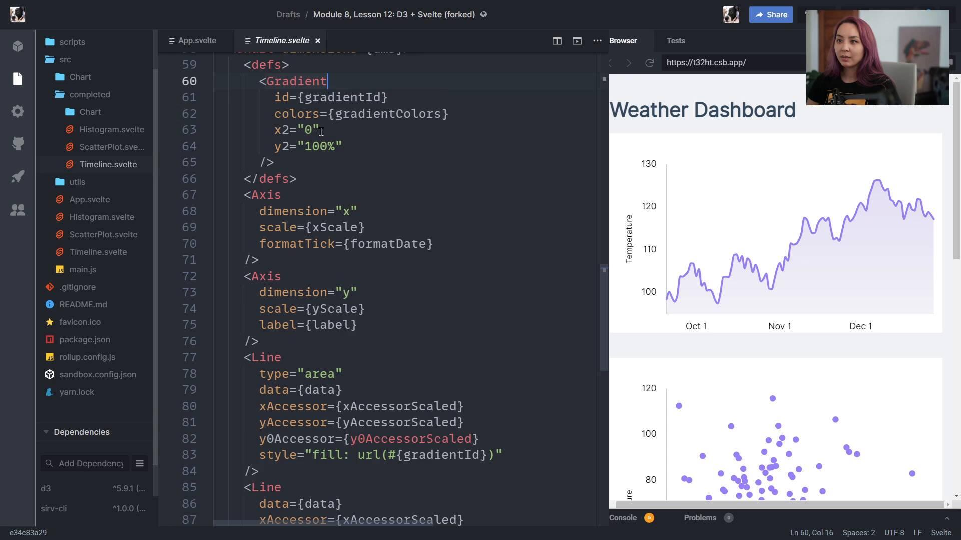 Using d3 with Svelte.js