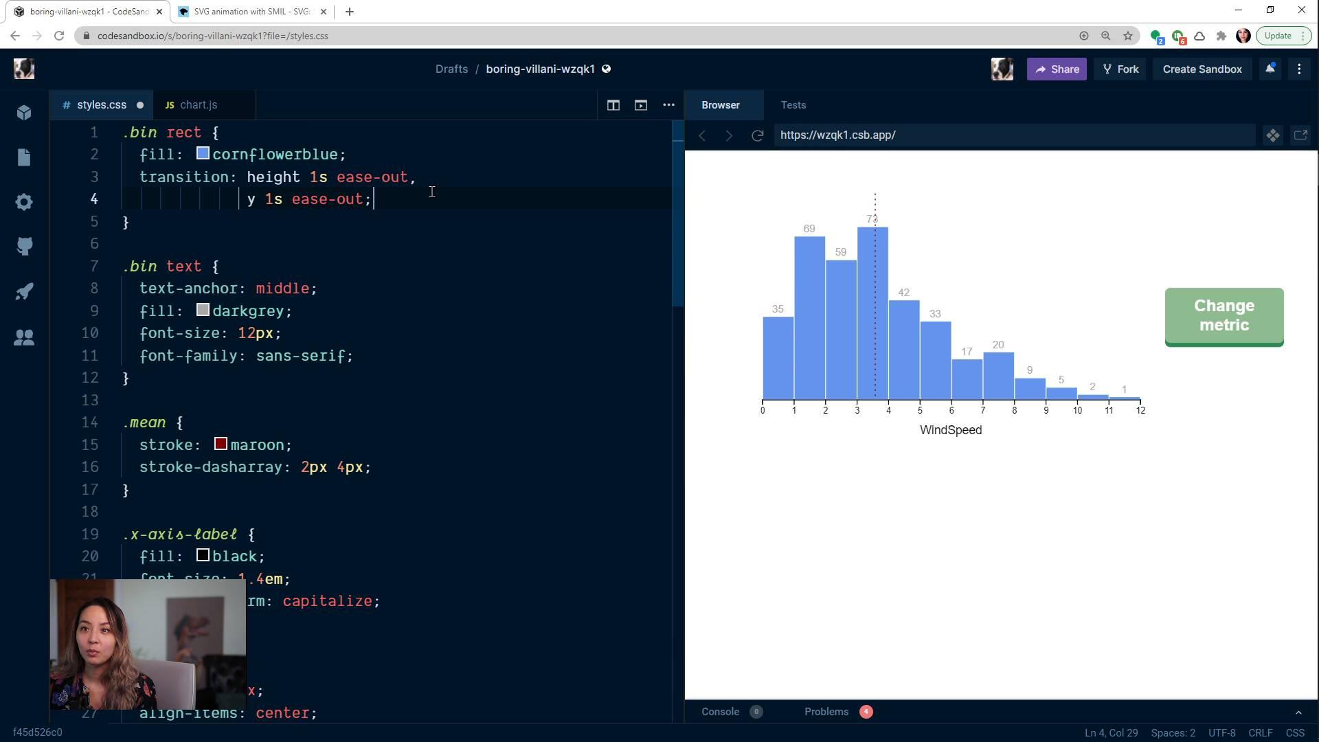 CSS transitions with a chart