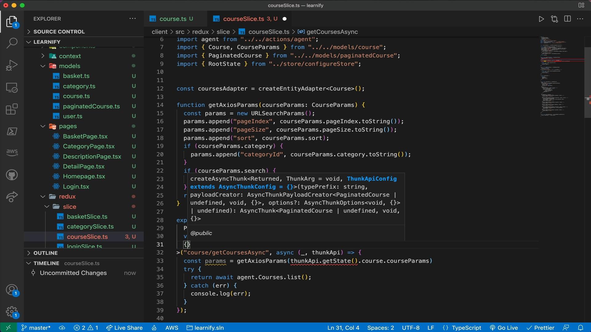 Adding Course Params to Redux