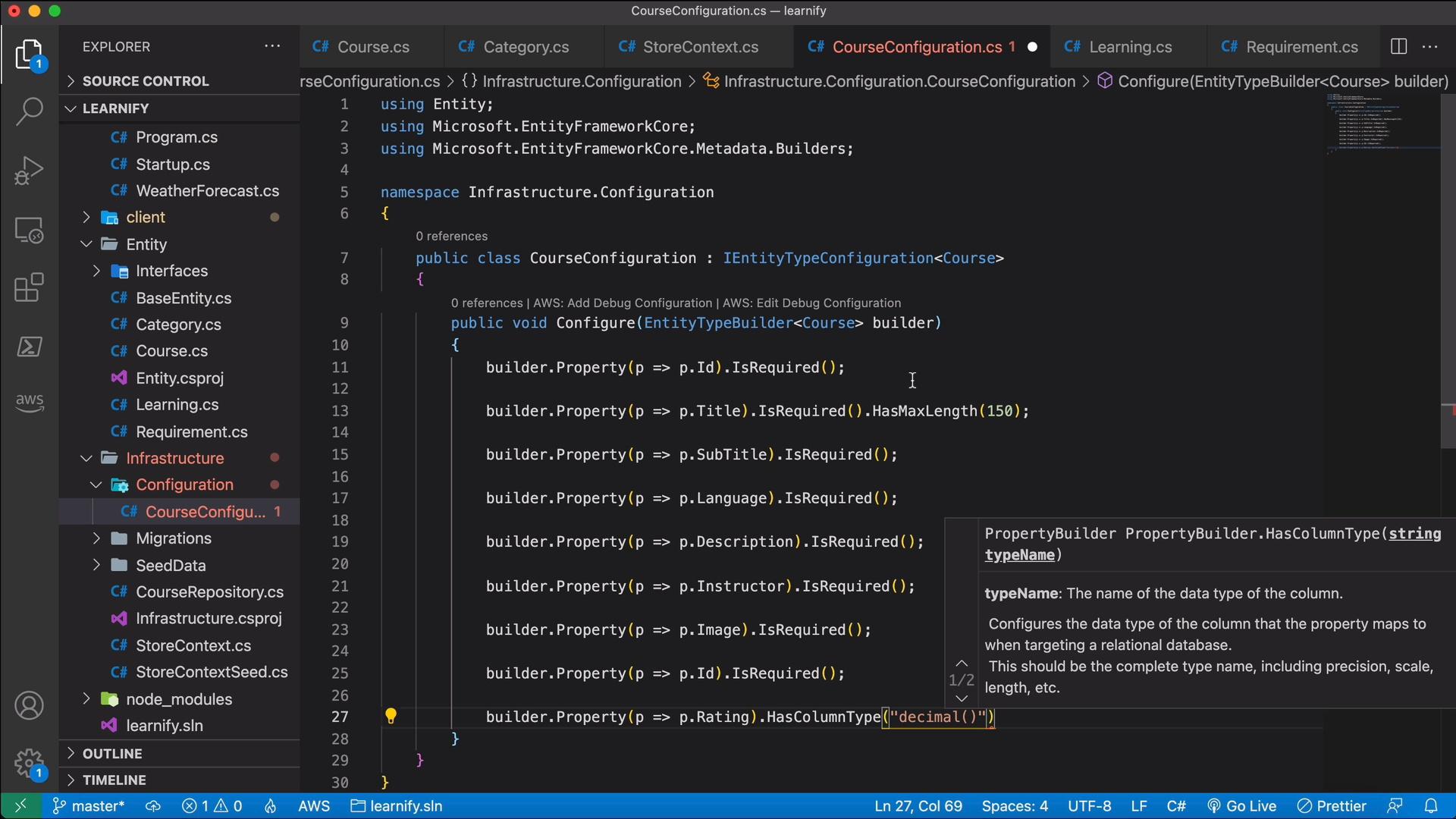 Adding Configuration to our Migration