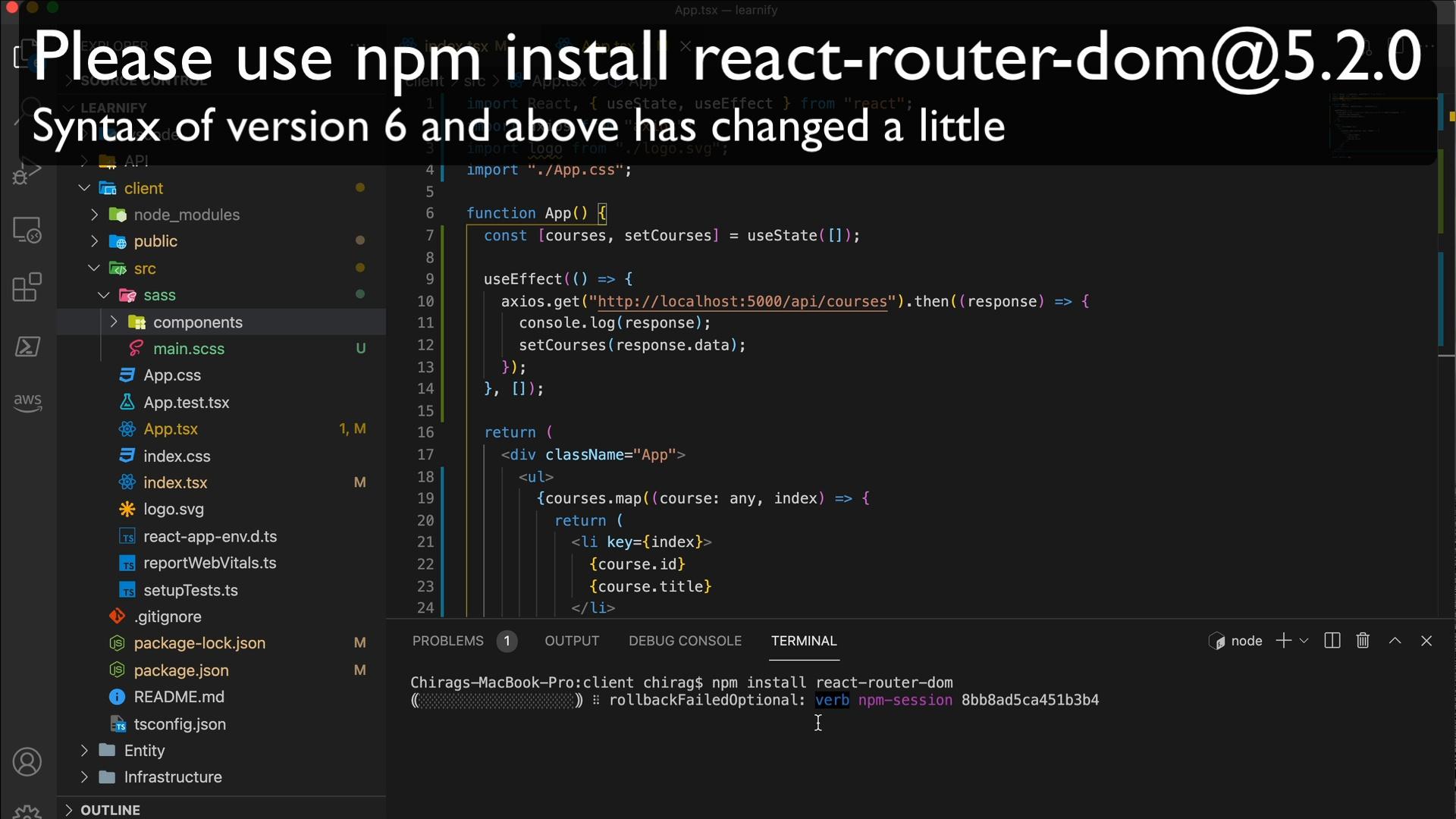 Installing React Router