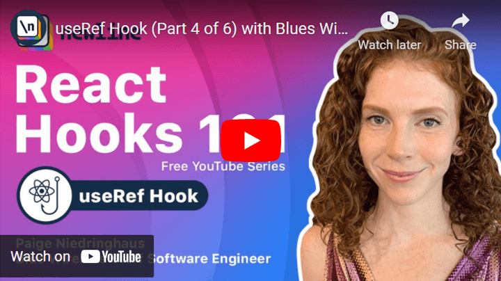 Thumbnail Image of Tutorial The useRef Hook and How To Use It Safely - React Hooks 101 Series Part 4 of 6