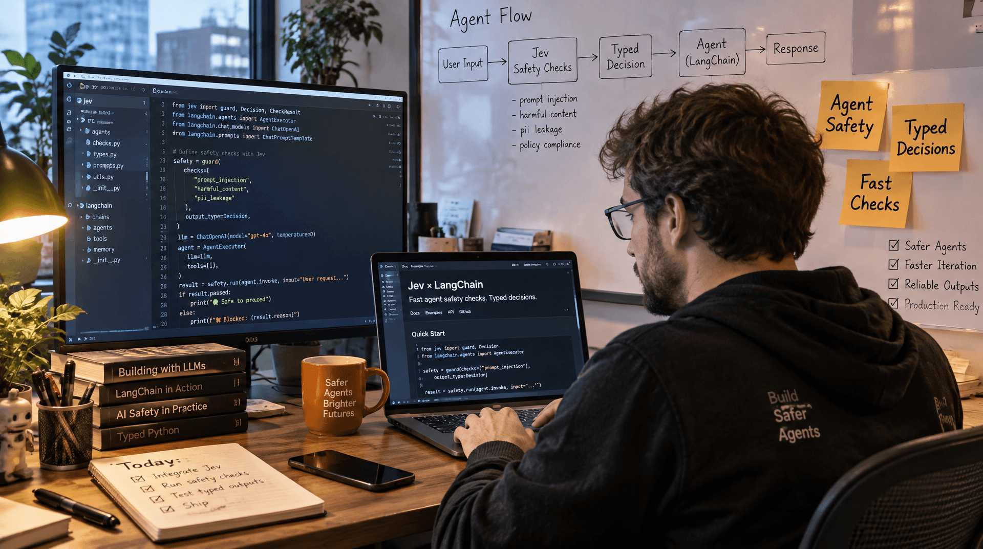 How to Use Jev with LangChain for Fast Agent Safety Checks and Typed Decisions