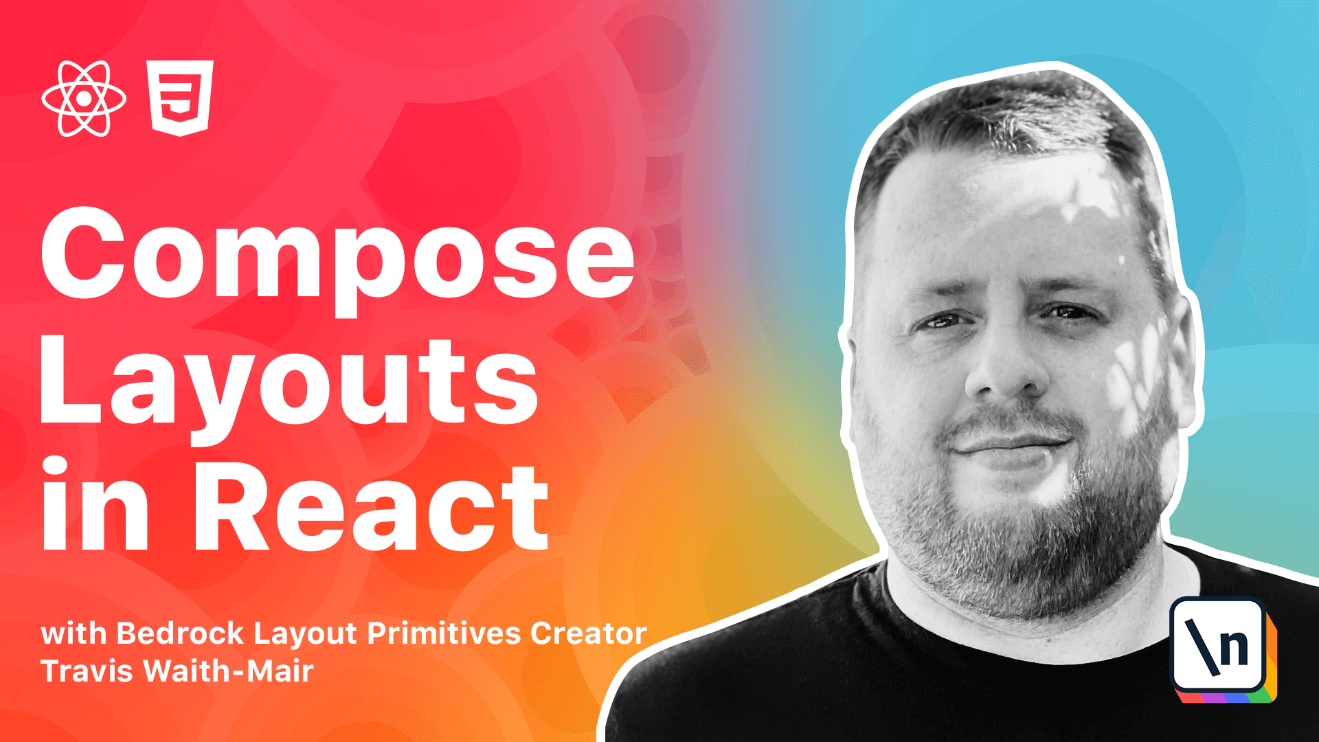 Thumbnail for the \newline course Composing Layouts in React