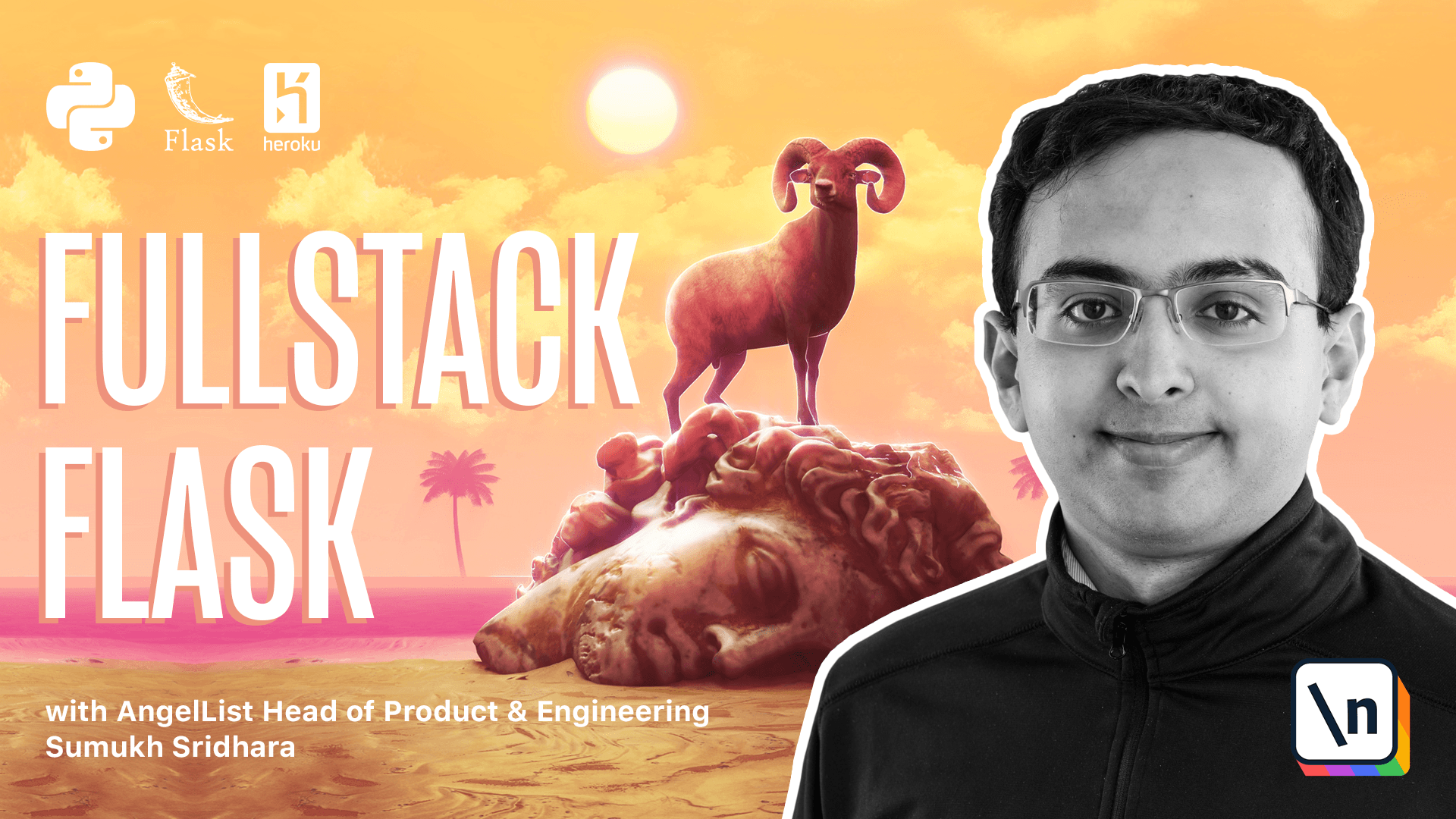 Thumbnail for the \newline course Fullstack Flask: Build a Complete SaaS App with Flask