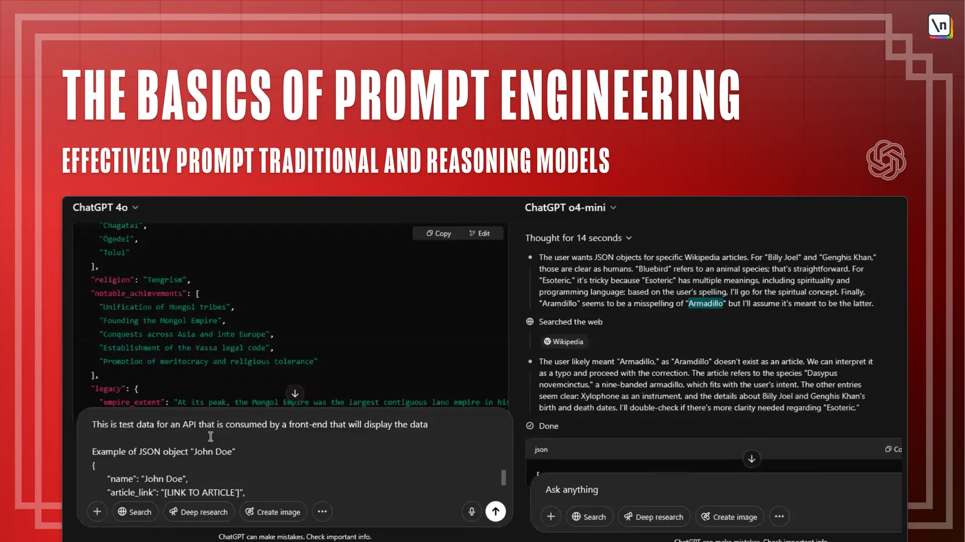 Thumbnail for the \newline course The Basics of Prompt Engineering